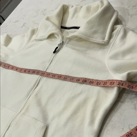 Calvin Klein Performance Women's 1X Full-Zip Hooded Fleece Jacket Winter White - Picture 9 of 13